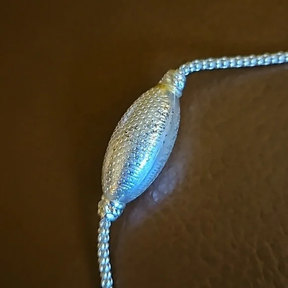 MONET Silvertone Beaded Long Sweater Chain Holiday Necklace - Picture 6 of 6